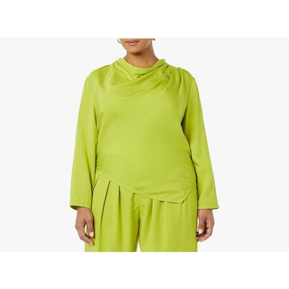 NEW TEREA Cataleya Women's Asymmetric Draped Neck Blouse 2X